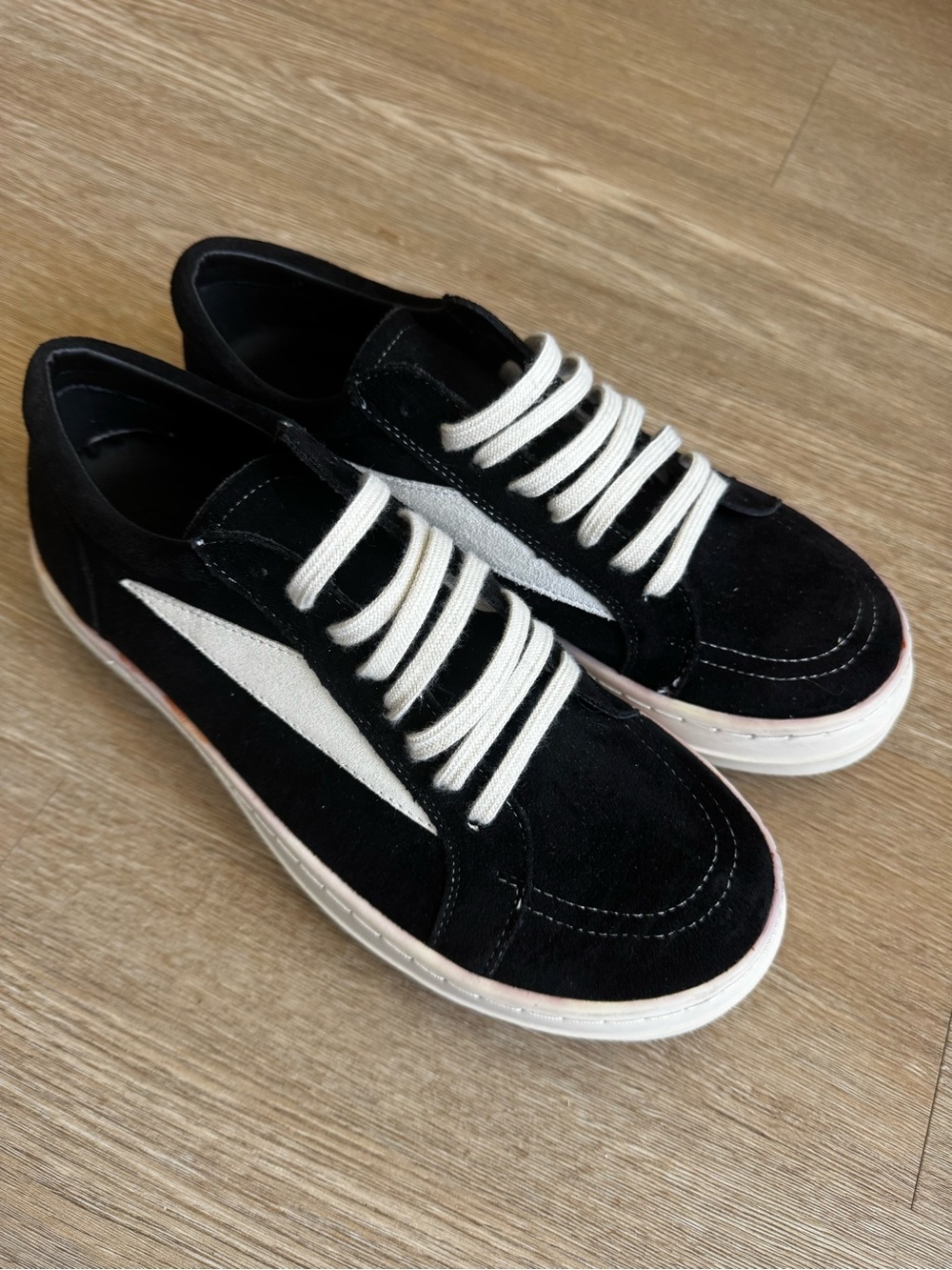 Black Suede Designer Inspired Oversized Lace Sneakers Men’s Size 10 / EU 43